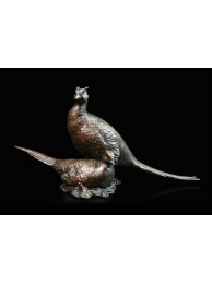 Bronze Pair Of Pheasants